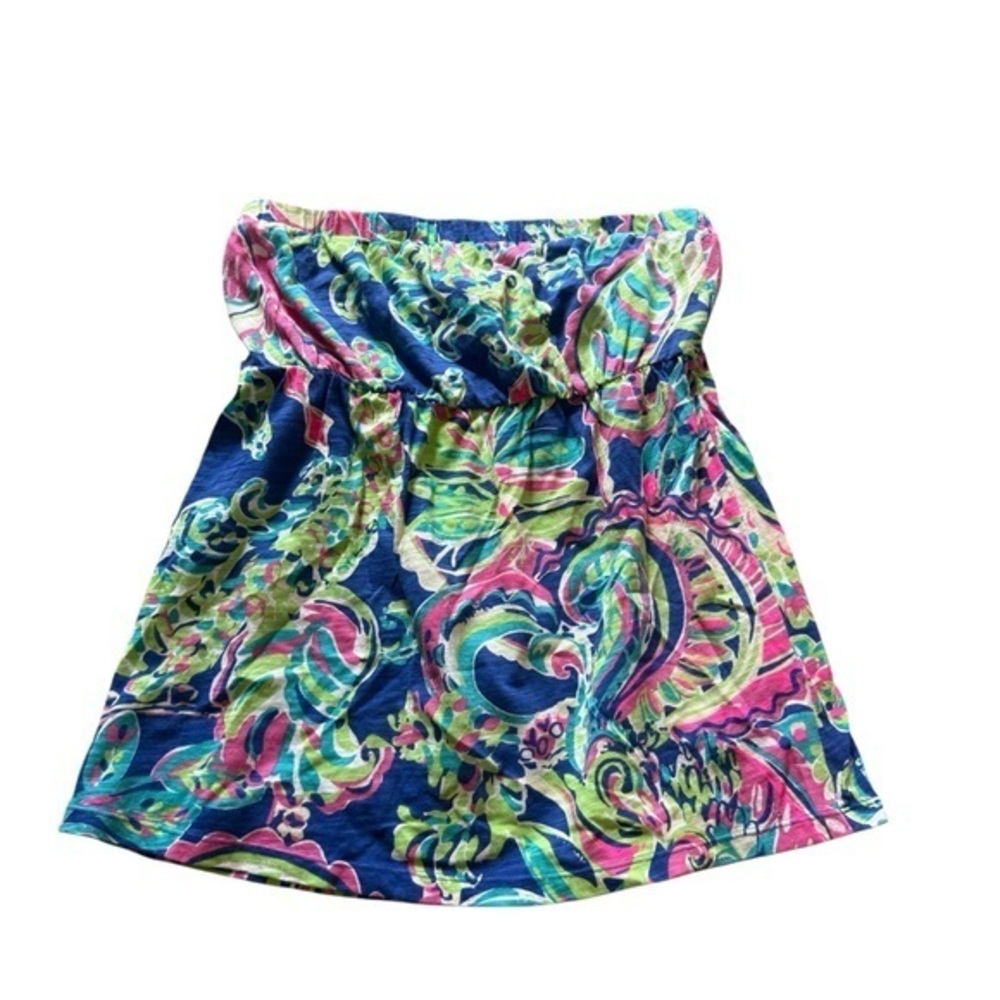 Tropical Lilly Pulitzer Preppy Vibrant Strapless Paisley shirt